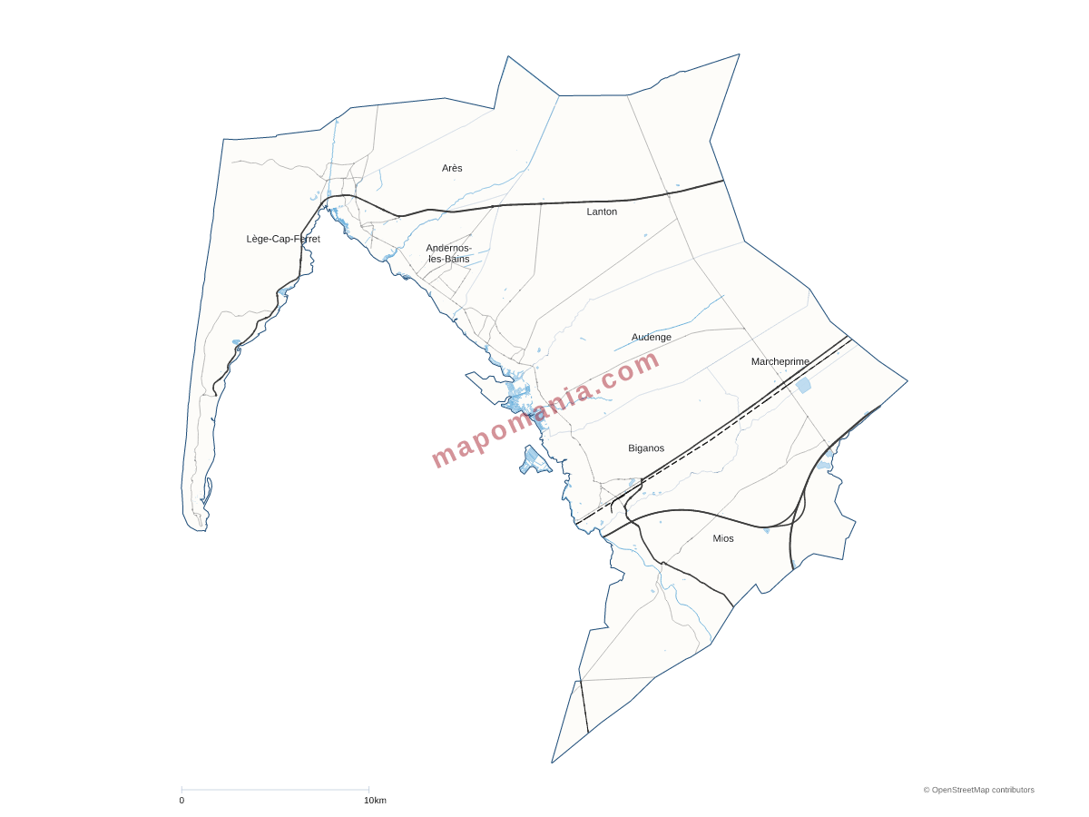 Carte de CA du Bassin d'Arcachon Nord (COBAN) à personnaliser