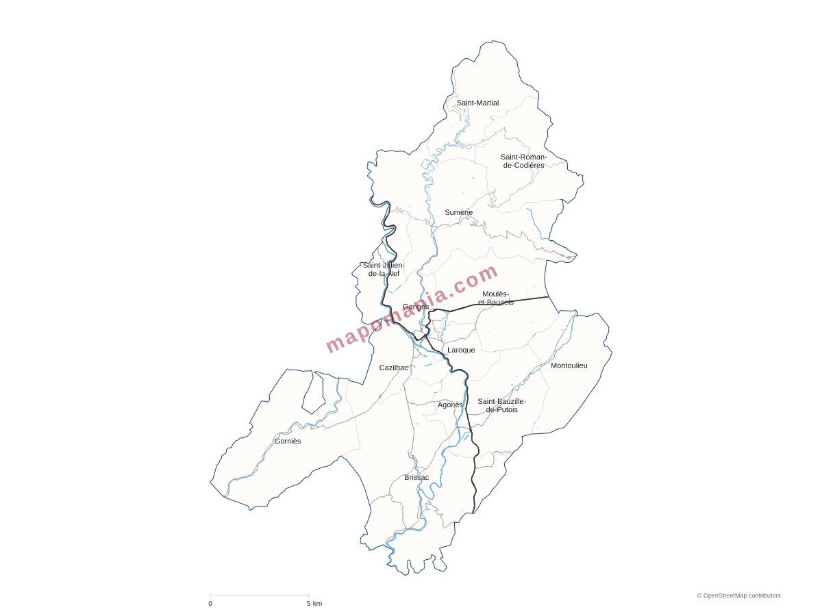 Carte de CC des Cévennes Gangeoises et Suménoises à personnaliser