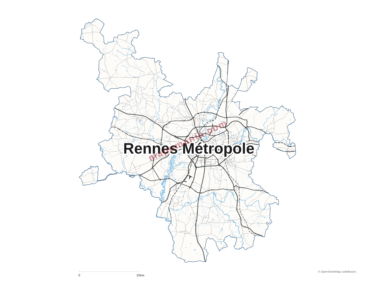 Carte de Rennes Métropole à personnaliser