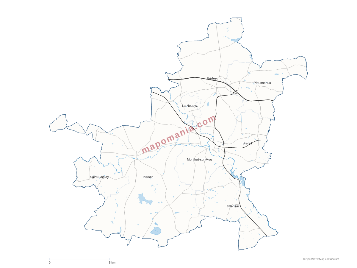 Carte de CC Montfort Communauté à personnaliser