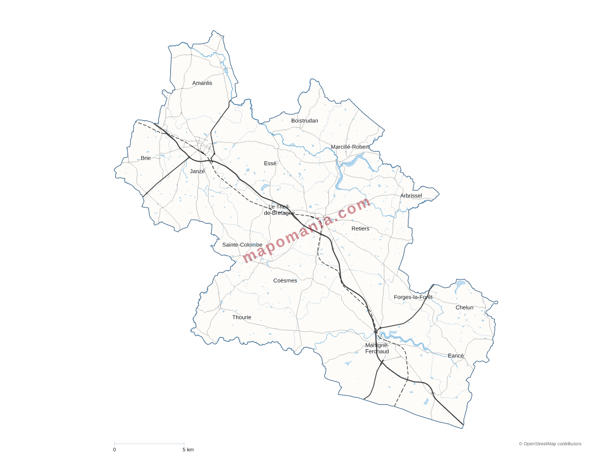 Carte de CC Roche aux Fées Communauté à personnaliser