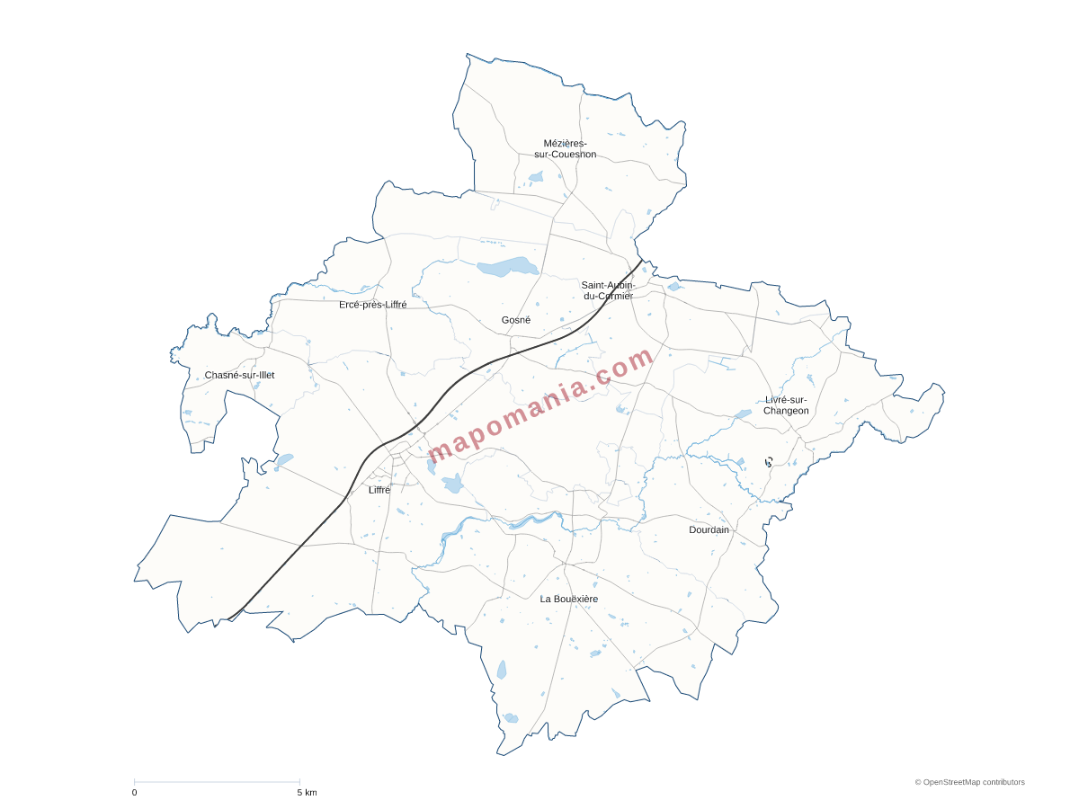 Carte de CC Liffré-Cormier Communauté à personnaliser