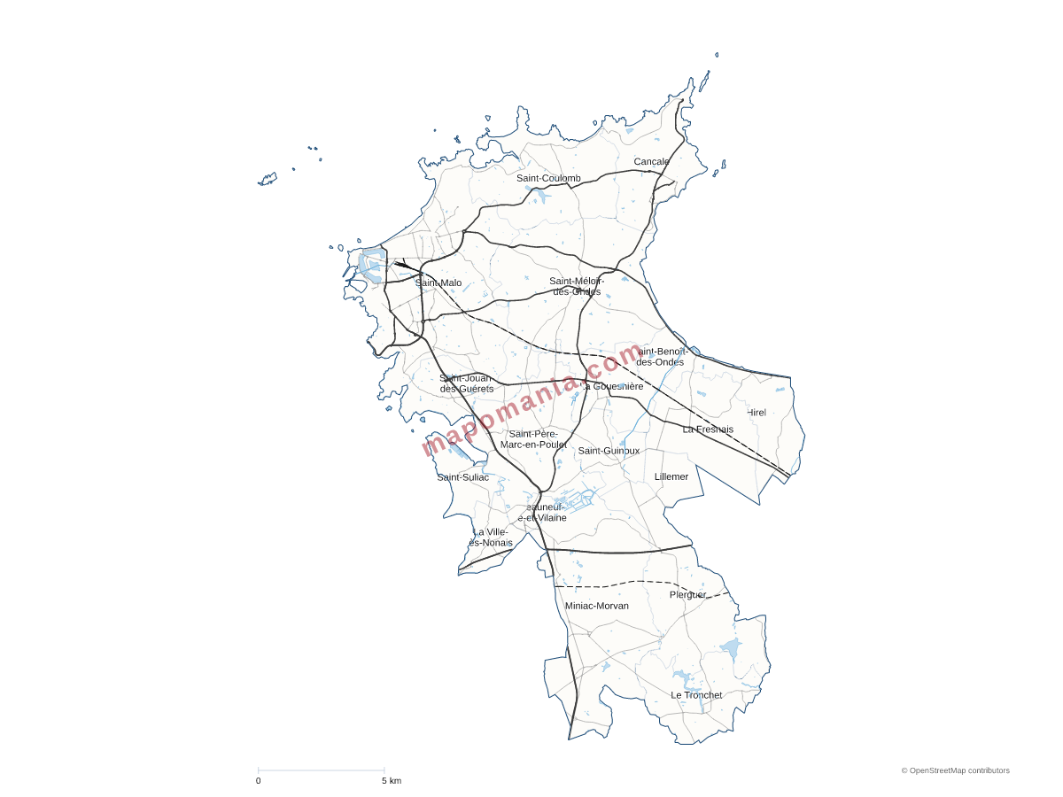 Carte de CA du Pays de Saint Malo Agglomération à personnaliser