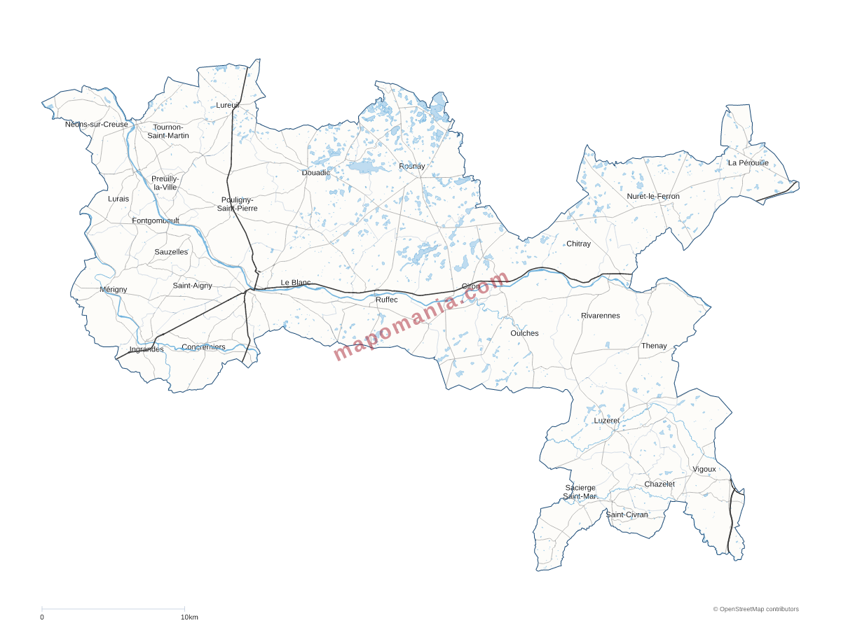 Carte de CC Brenne - Val de Creuse à personnaliser