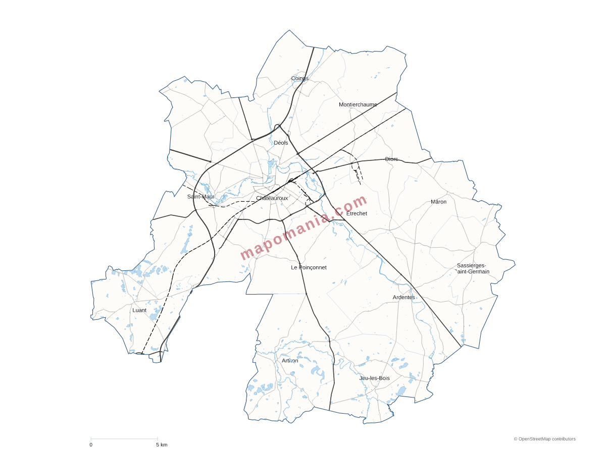 Carte de CA Châteauroux Métropole à personnaliser