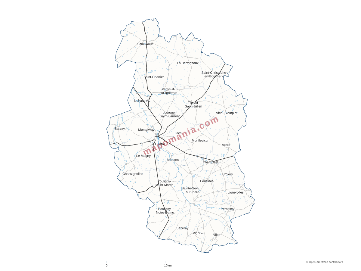 Carte de CC de la Châtre et Sainte-Sévère à personnaliser