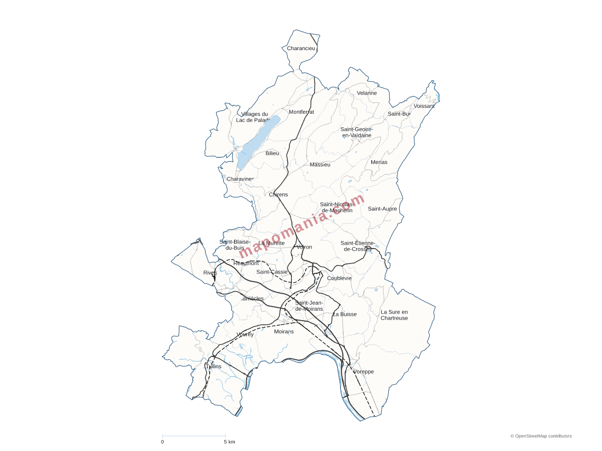 Carte de CA du Pays Voironnais à personnaliser