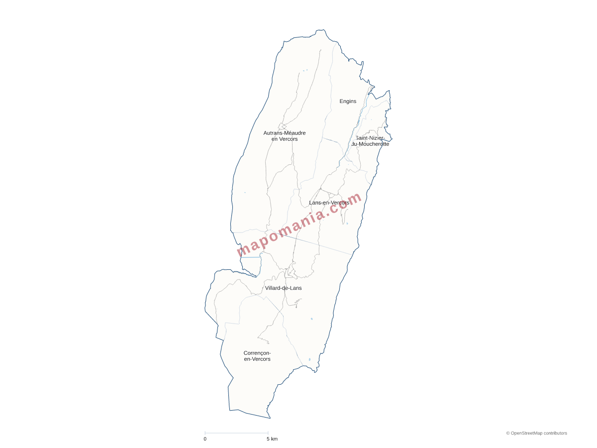 Carte de CC du Massif du Vercors à personnaliser
