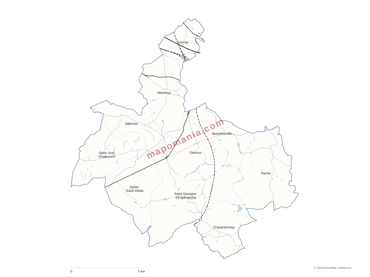 Carte de CC Collines Isère Nord Communauté à personnaliser