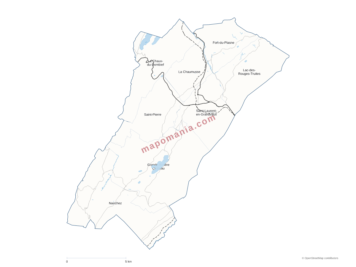 Carte de CC la Grandvallière à personnaliser