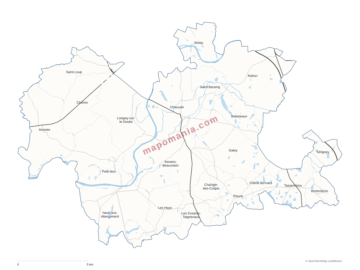 Carte de CC de la Plaine Jurassienne à personnaliser