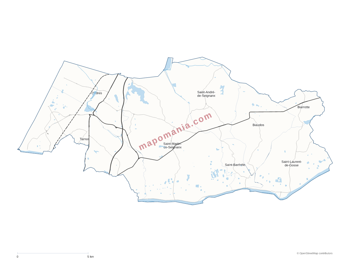 Carte de CC du Seignanx à personnaliser