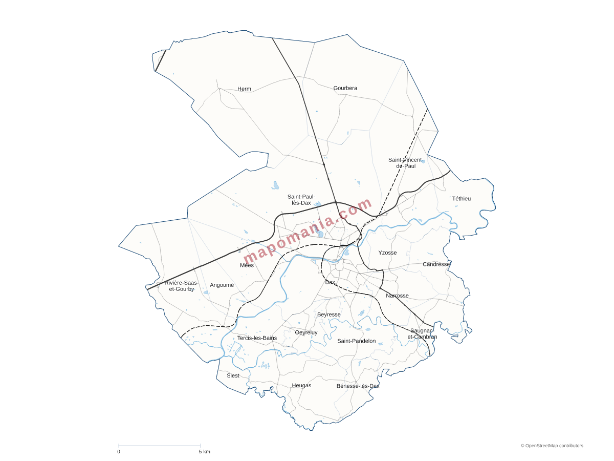 Carte de CA du Grand Dax à personnaliser