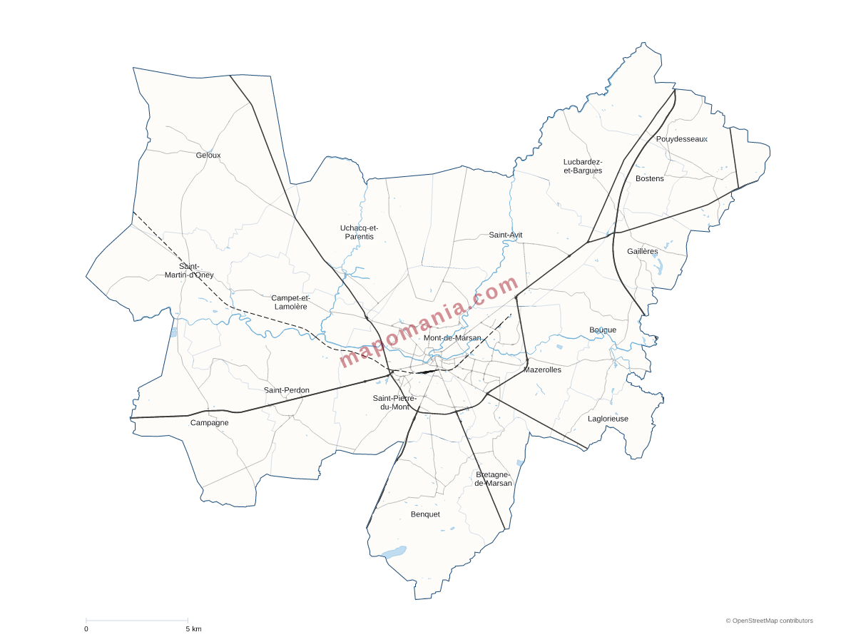 Carte de CA Mont de Marsan Agglomération à personnaliser