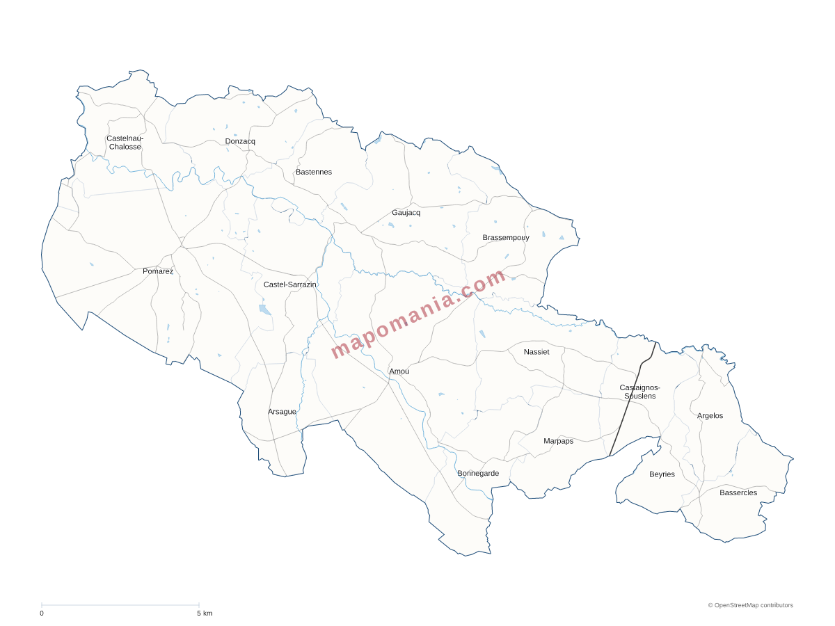 Carte de CC Coteaux et Vallées des Luys à personnaliser