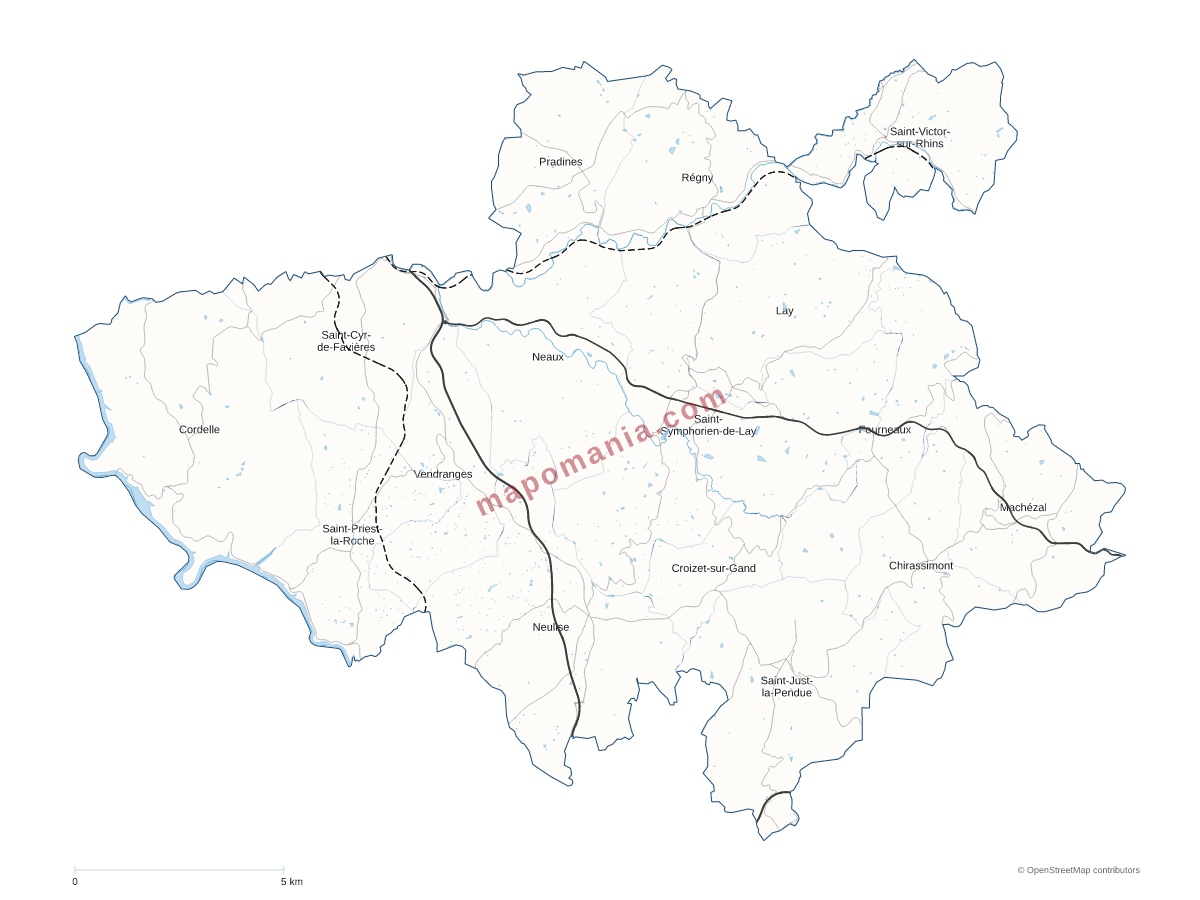 Carte de CC du Pays Entre Loire et Rhône à personnaliser