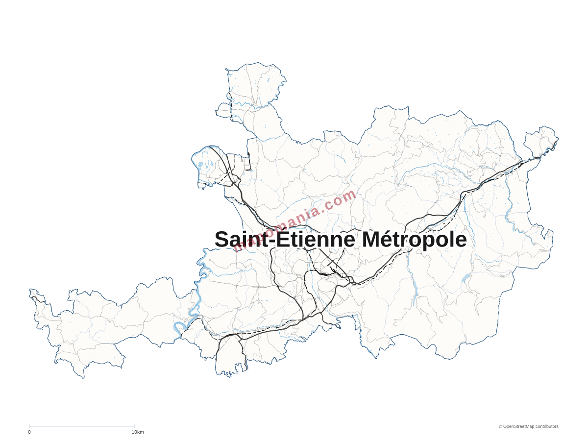 Carte de Saint-Étienne Métropole à personnaliser