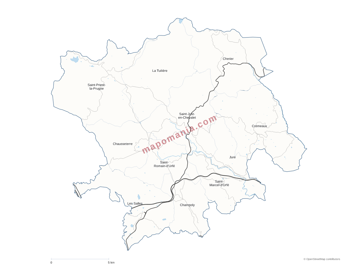 Carte de CC du Pays d'Urfé à personnaliser
