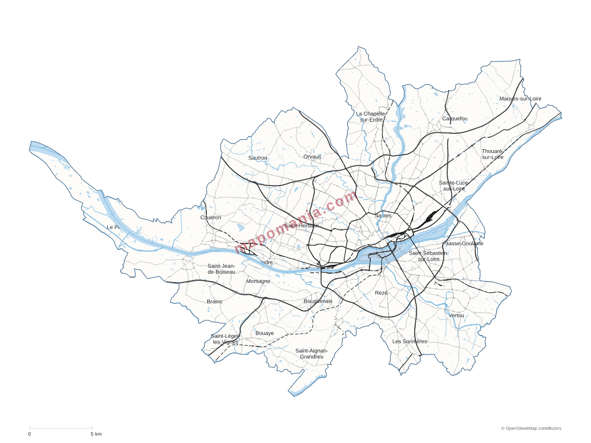 Carte de Nantes Métropole à personnaliser