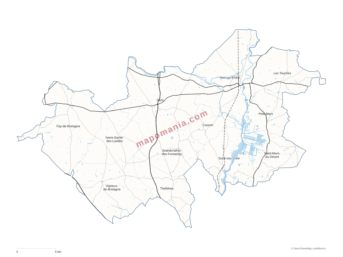 Carte de CC d'Erdre et Gesvres à personnaliser