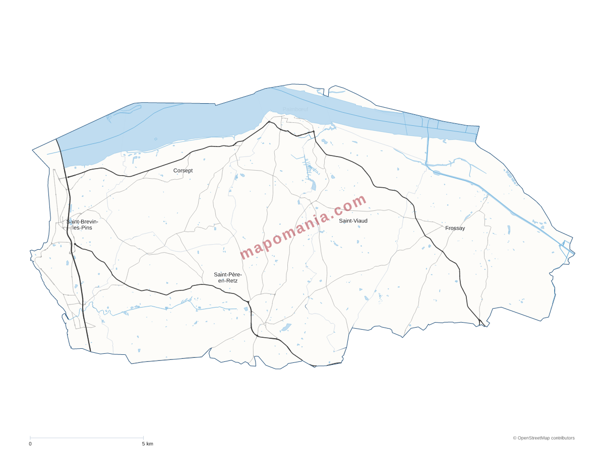 Carte de CC du Sud Estuaire à personnaliser
