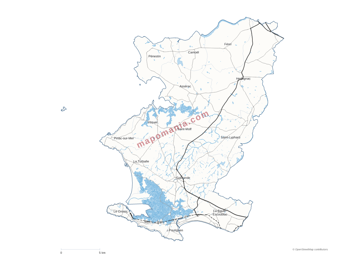 Carte de CA de la Presqu'île de Guérande Atlantique (Cap Atlantique) à personnaliser