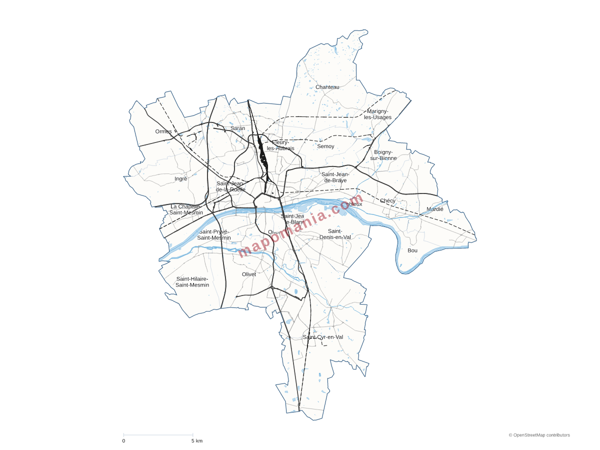Carte de Orléans Métropole à personnaliser