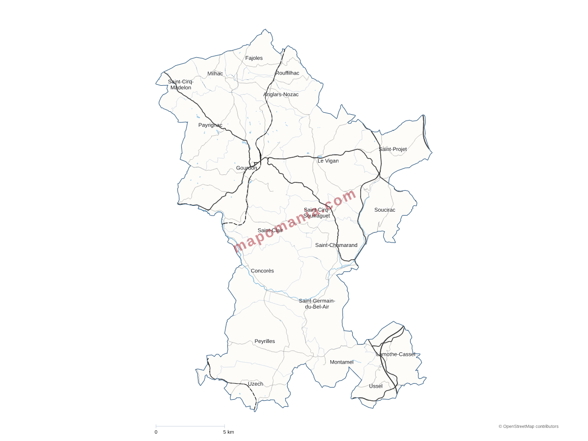 Carte de CC Quercy - Bouriane à personnaliser