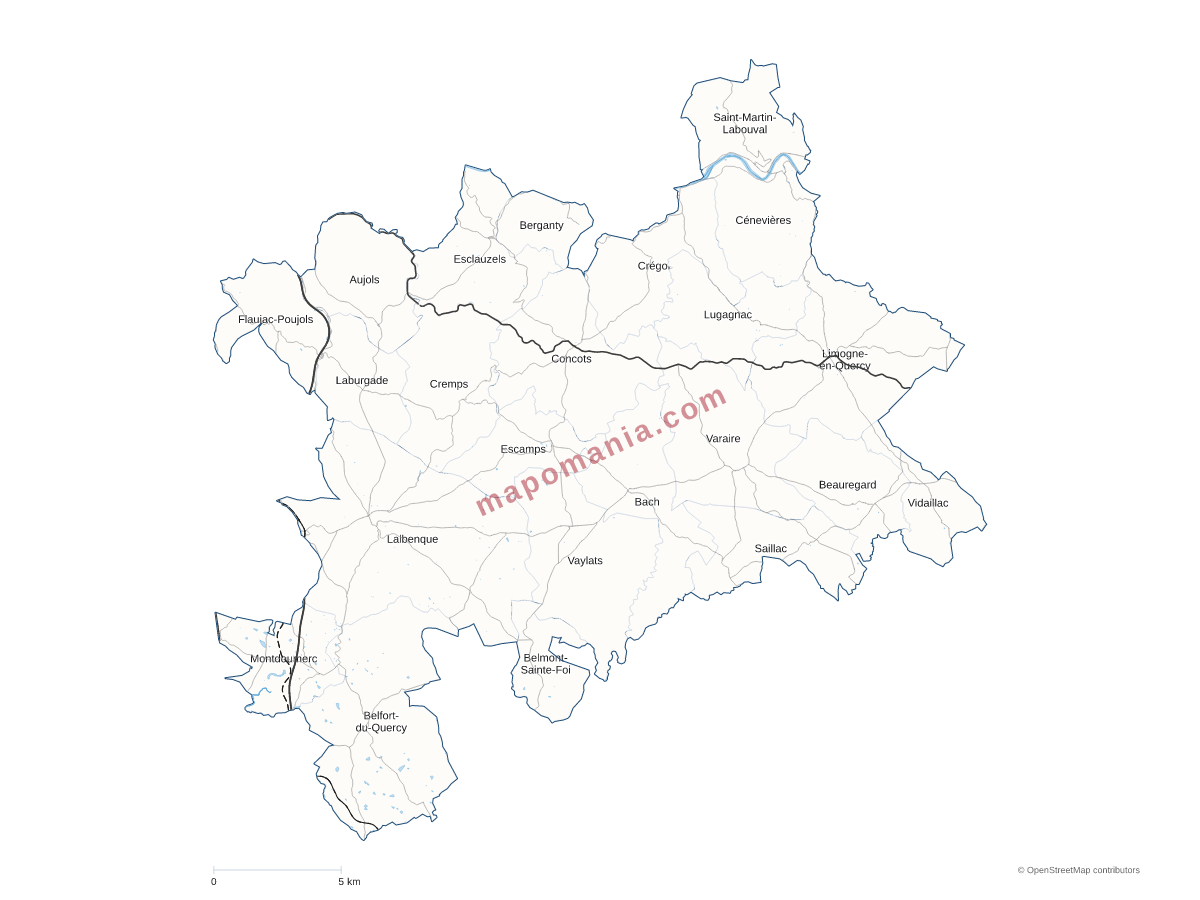 Carte de CC du Pays de Lalbenque-Limogne à personnaliser