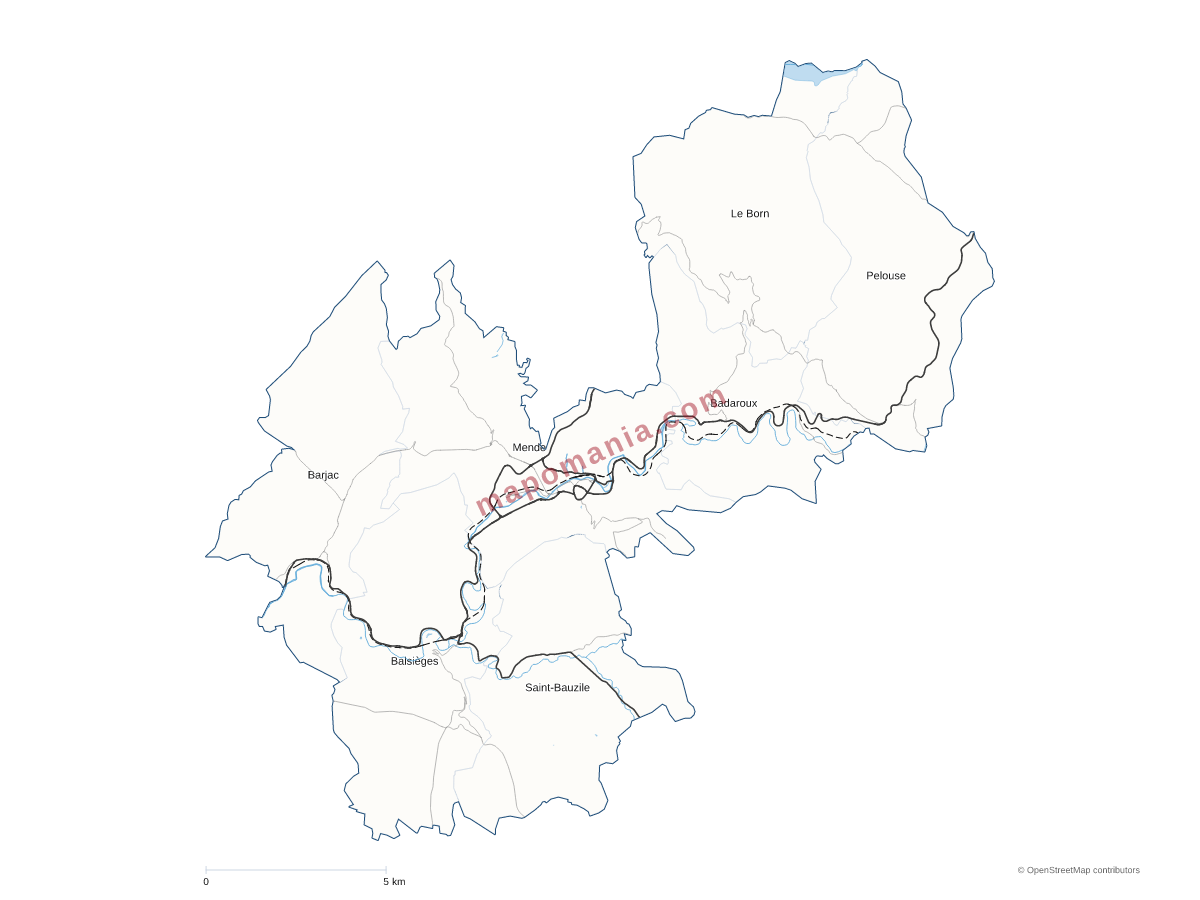 Carte de CC Coeur de Lozère à personnaliser