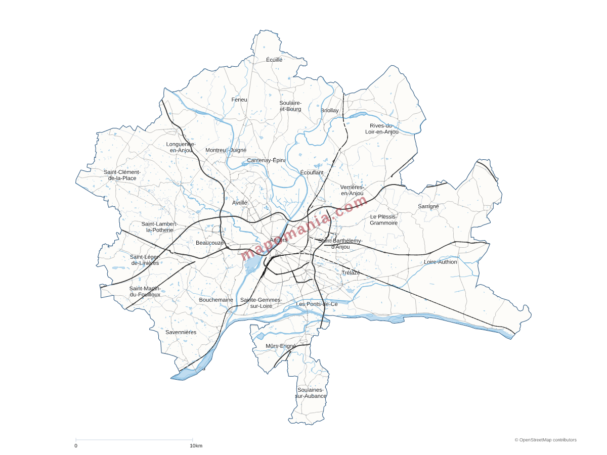 Carte de CU Angers Loire Métropole à personnaliser