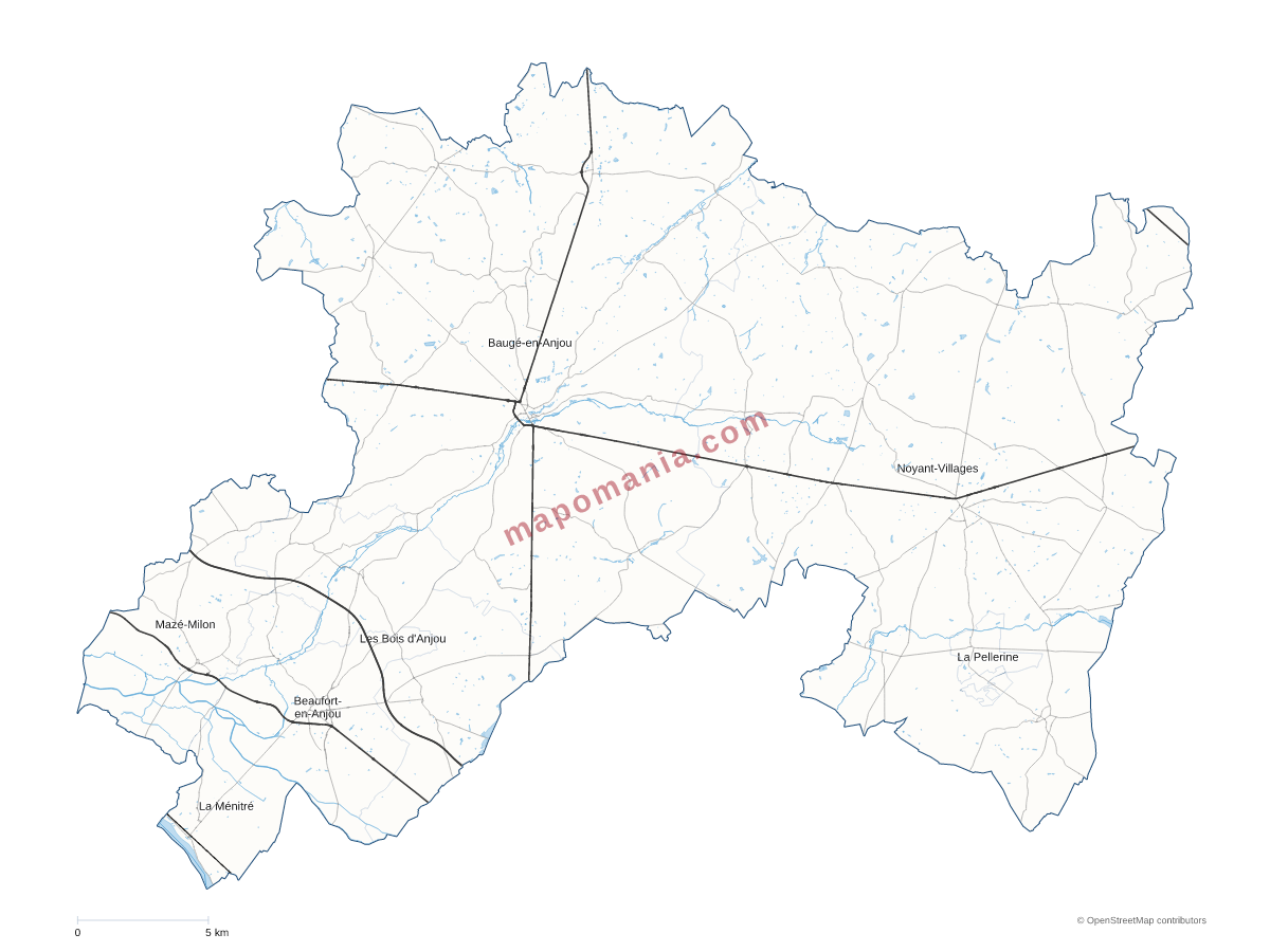 Carte de CC Baugeois Vallée à personnaliser