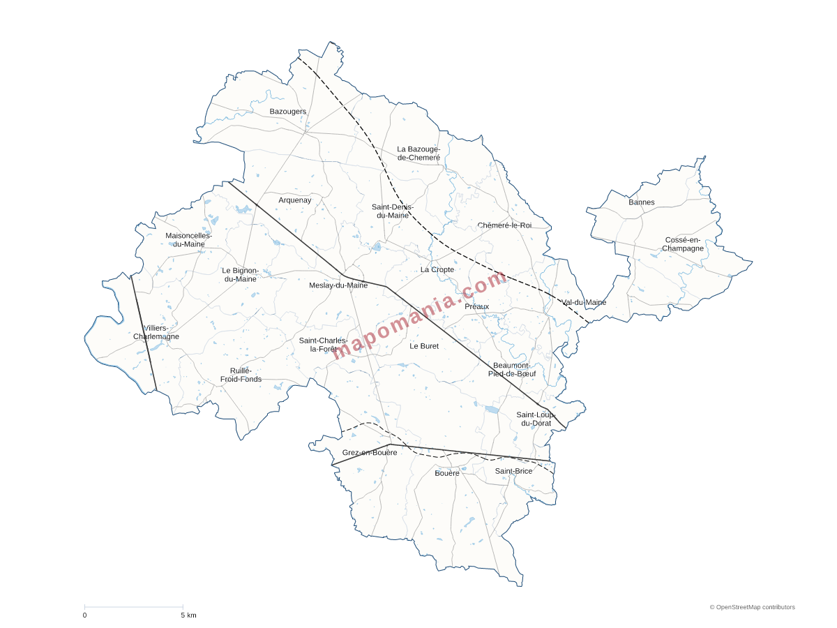 Carte de CC du Pays de Meslay-Grez à personnaliser