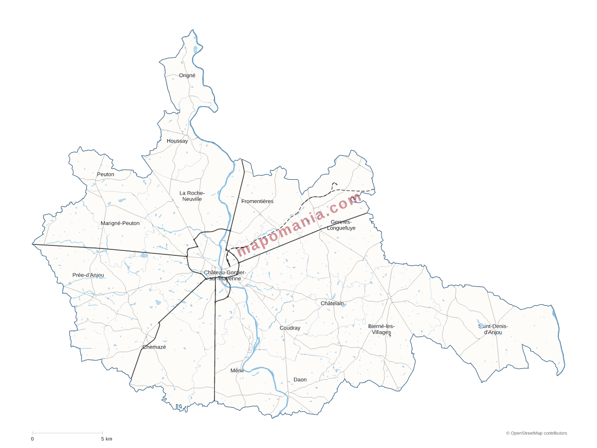 Carte de CC du Pays de Château-Gontier à personnaliser