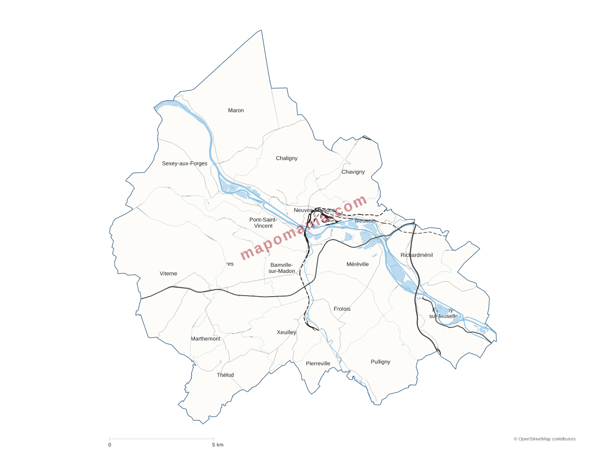 Carte de CC Moselle et Madon à personnaliser