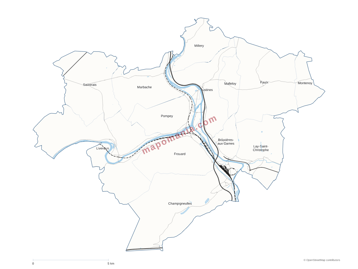 Carte de CC du Bassin de Pompey à personnaliser