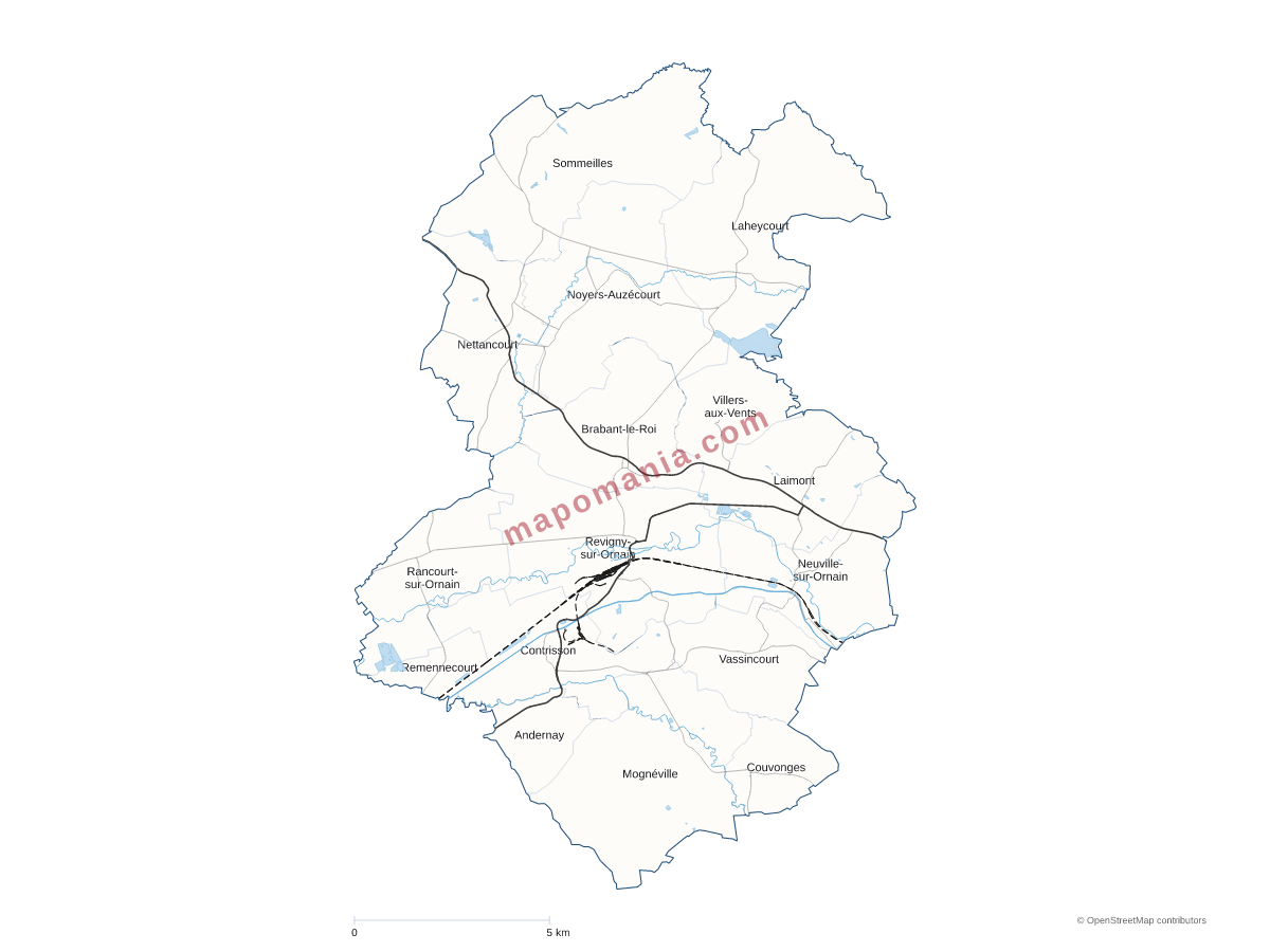 Carte de CC du Pays de Revigny-sur-Ornain à personnaliser
