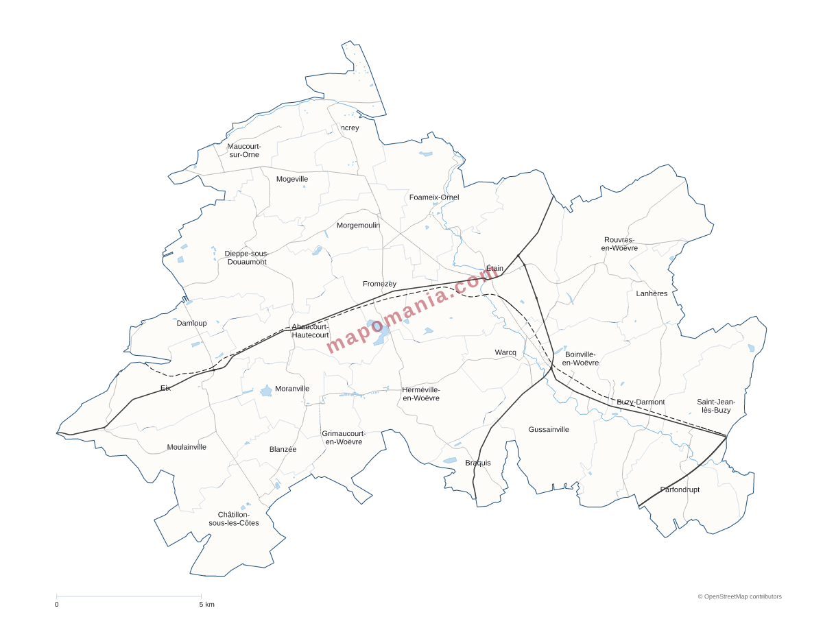Carte de CC du Pays d'Étain à personnaliser
