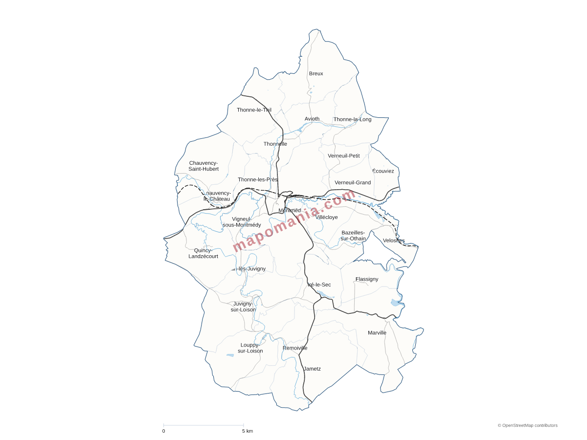 Carte de CC du Pays de Montmédy à personnaliser