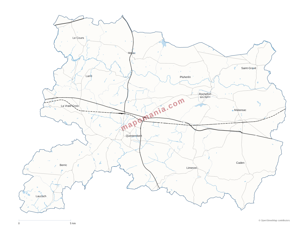 Carte de CC Questembert Communauté à personnaliser