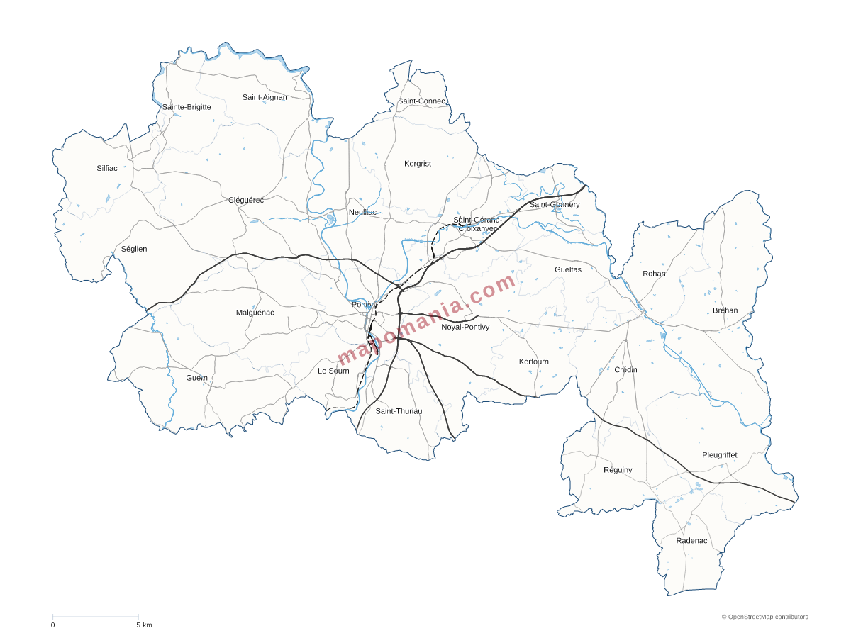Carte de CC Pontivy Communauté à personnaliser