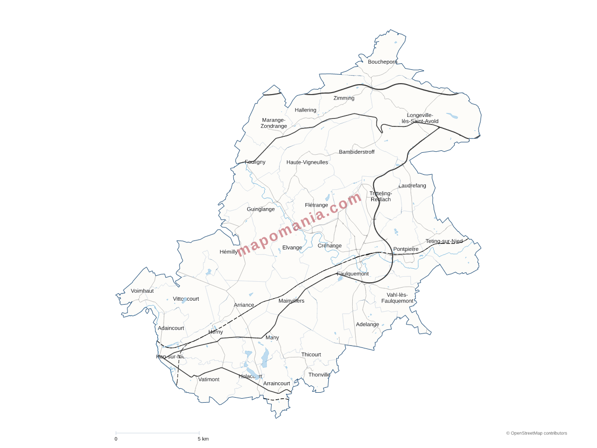Carte de CC du District Urbain de Faulquemont (DUF) à personnaliser