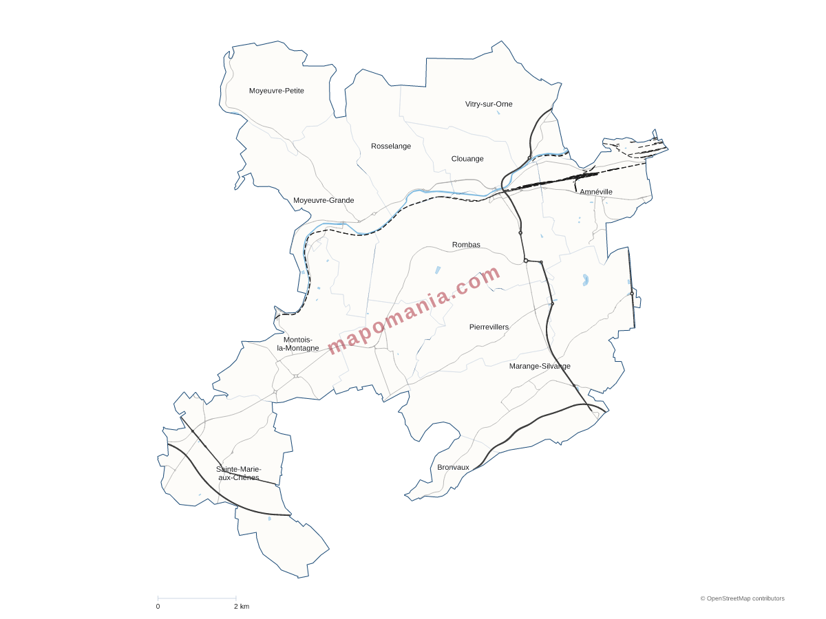 Carte de CC du Pays Orne Moselle à personnaliser