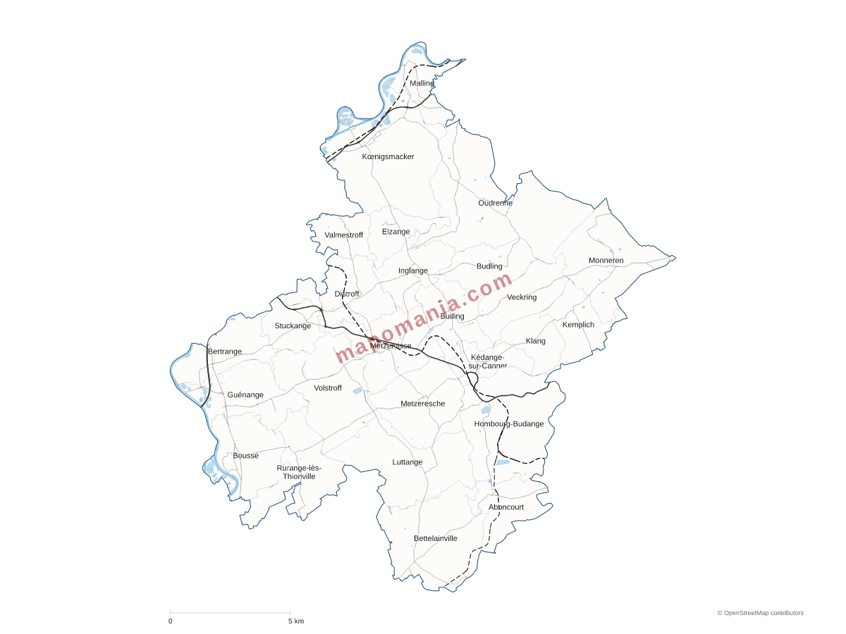 Carte de CC de l'Arc Mosellan à personnaliser
