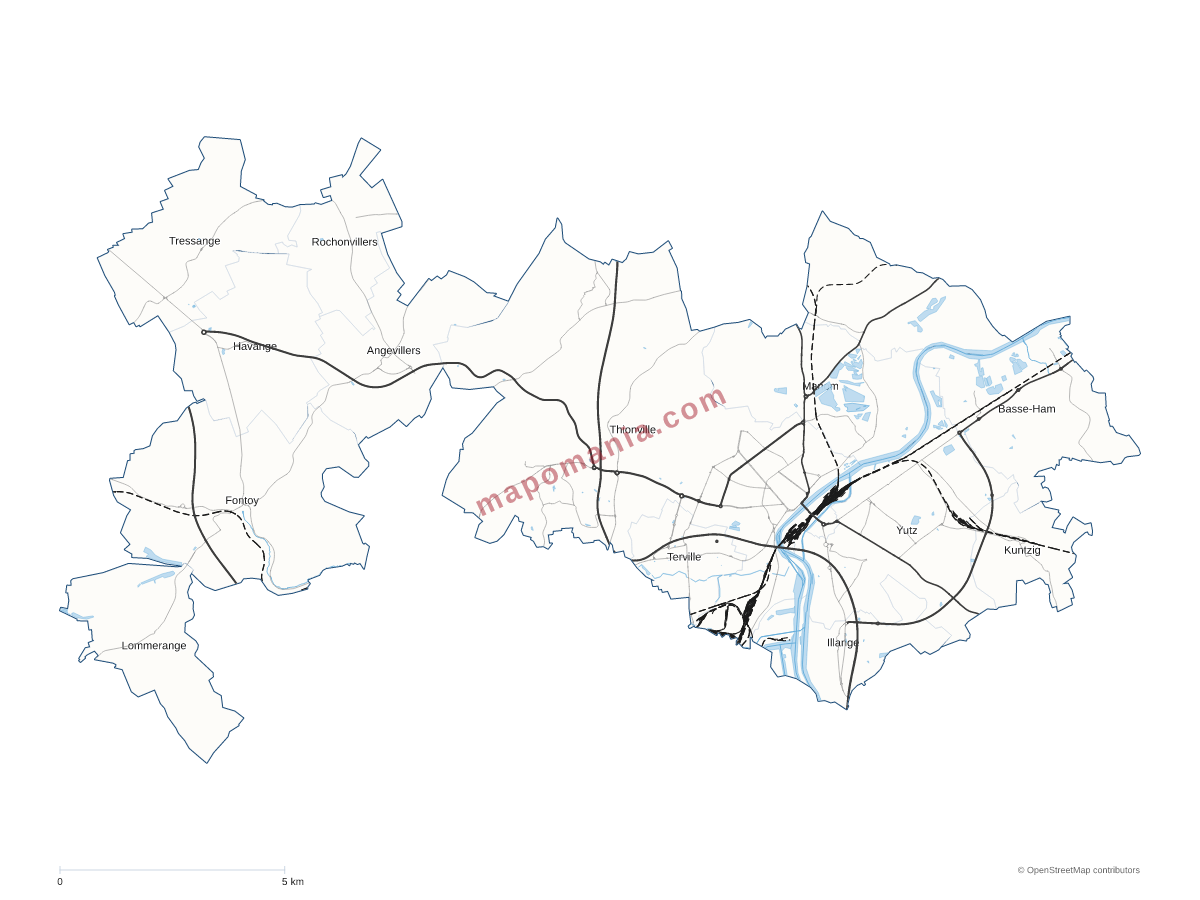 Carte de CA Portes de France-Thionville à personnaliser