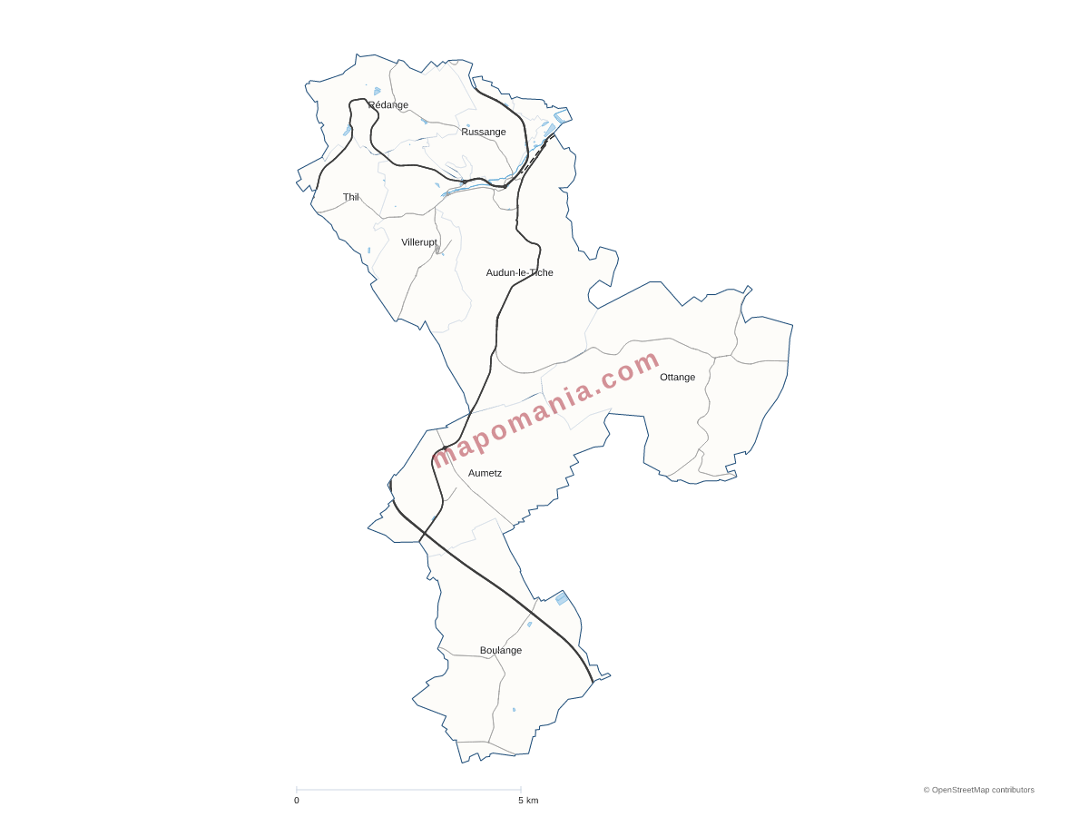 Carte de CC du Pays Haut Val d'Alzette à personnaliser