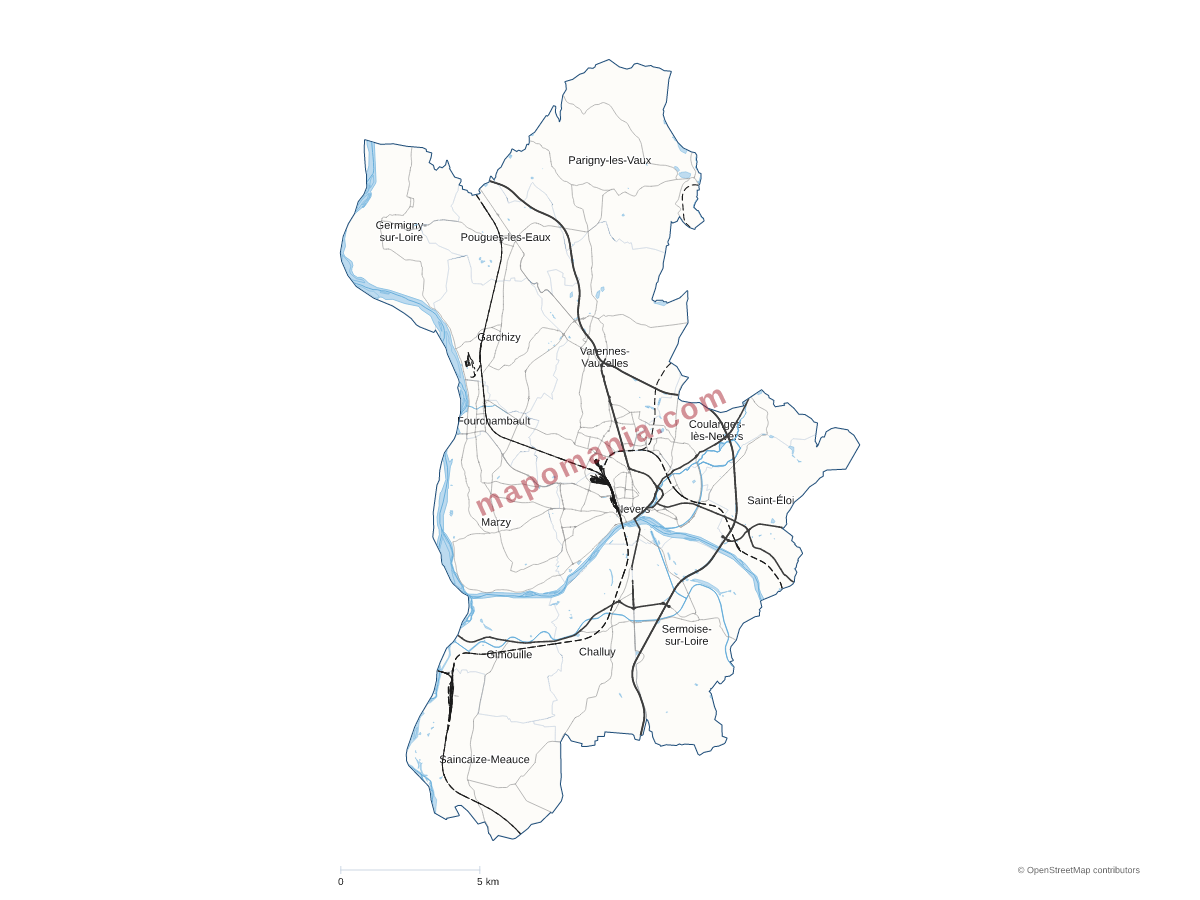 Carte de CA de Nevers à personnaliser