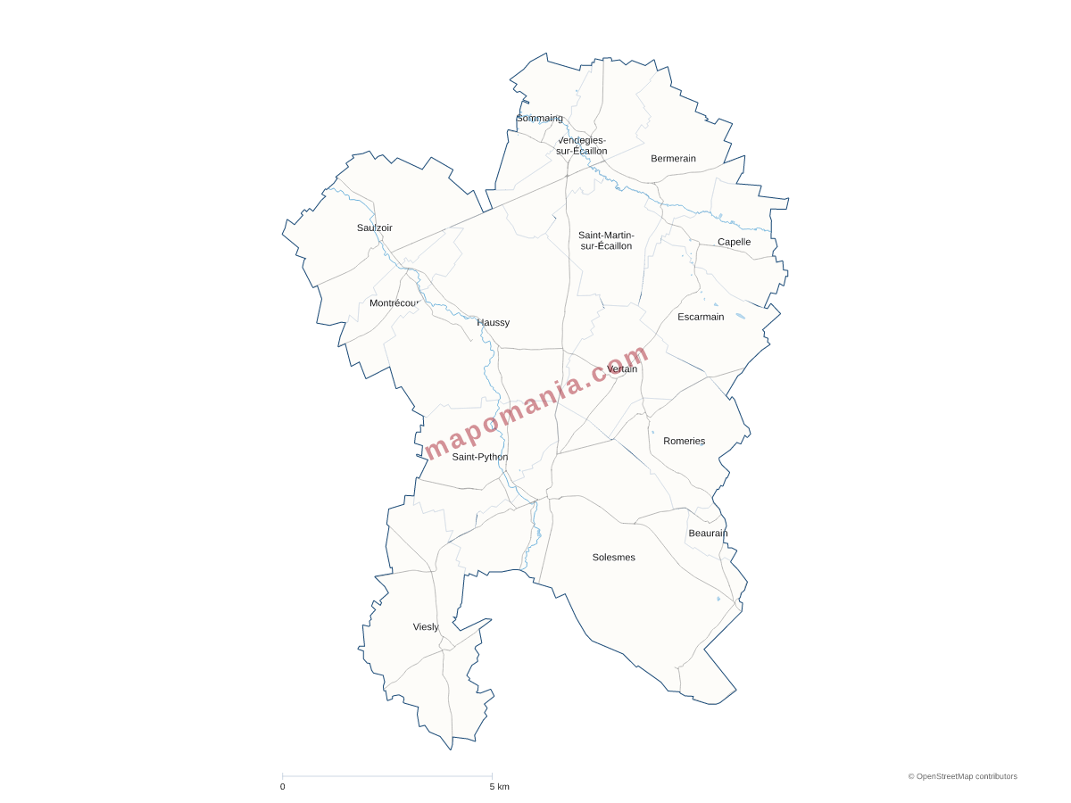 Carte de CC du Pays Solesmois à personnaliser