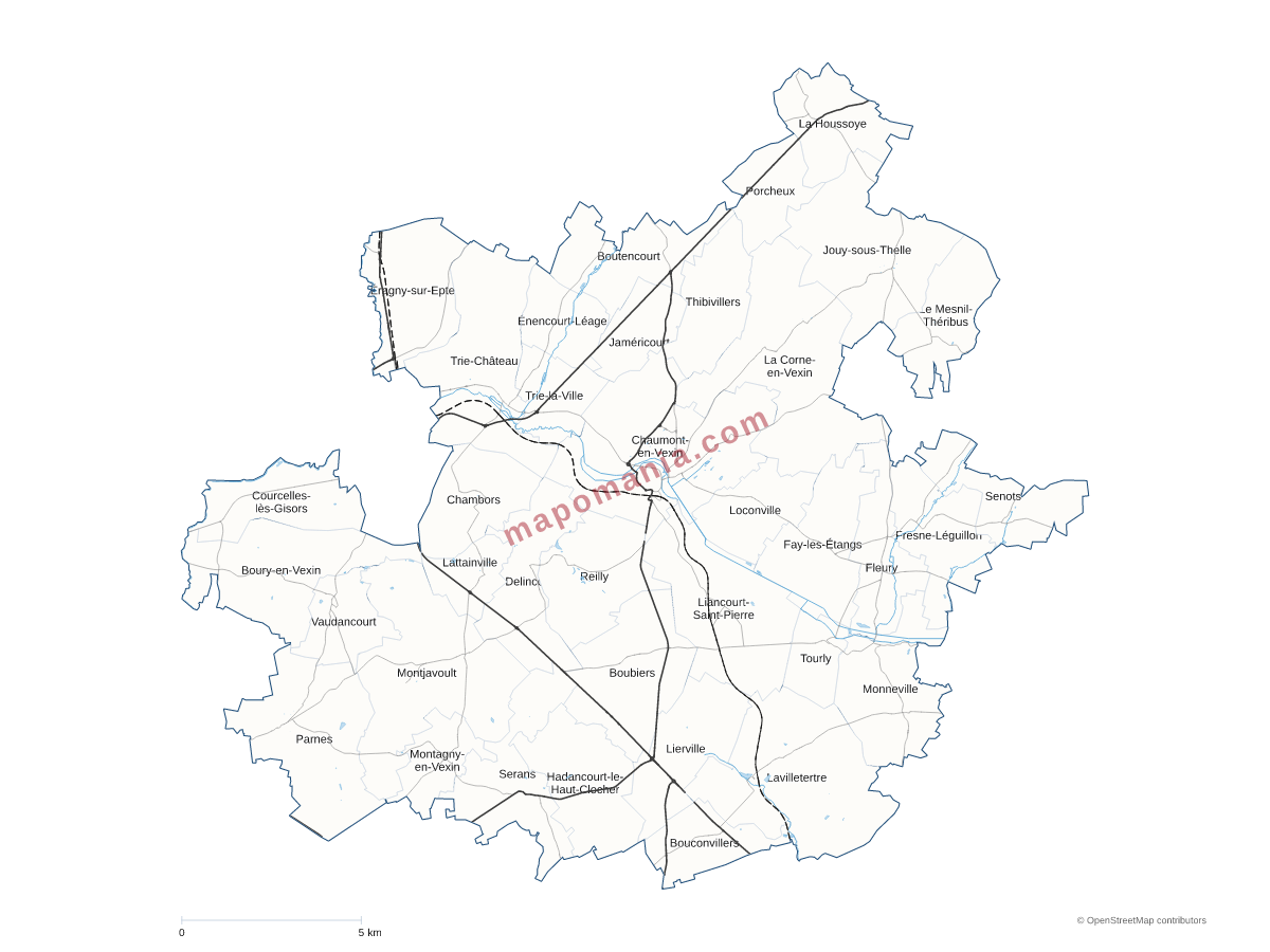 Carte de CC du Vexin-Thelle à personnaliser
