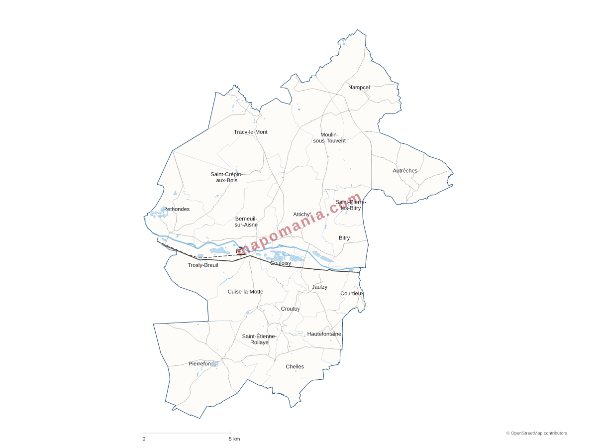 Carte de CC des Lisières de l'Oise à personnaliser
